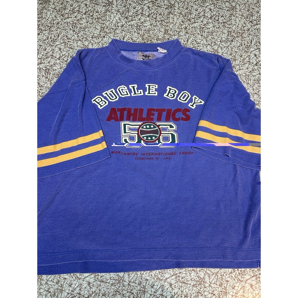 VTG 90s Bugle Boy Athletics Blue Jersey Mens M Classic Preppy
